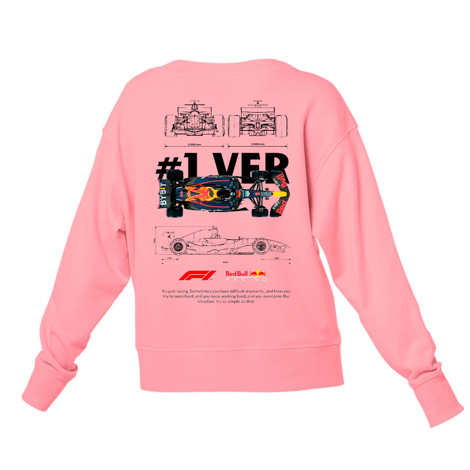 Moletom Gola Redonda Unissex F1 Red Bull CAR TEMPLATE-ROSA BEBÊ