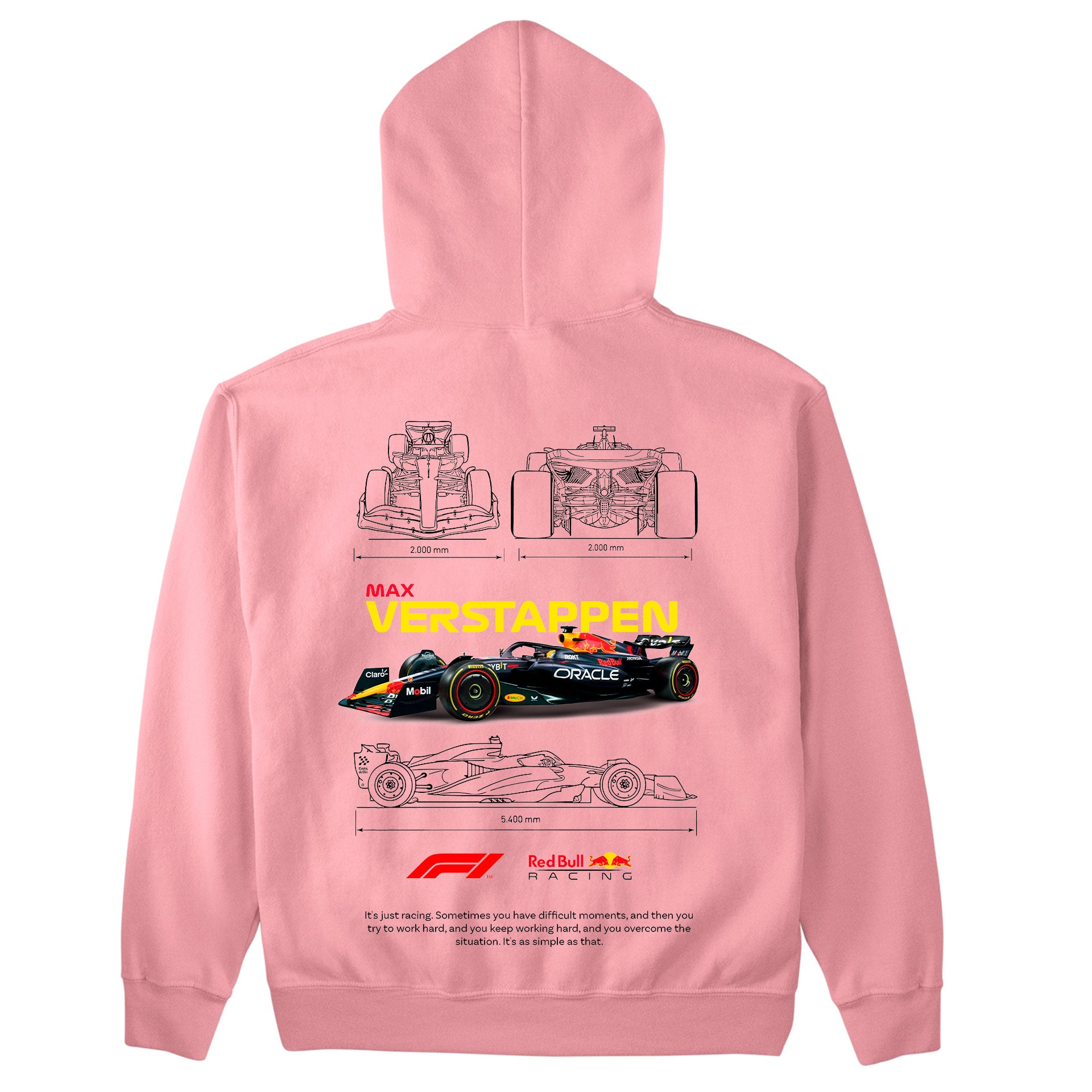 Moletom Básico Com Capuz Unissex F1 Red Bull VERSTAPPEN-ROSA BEBE