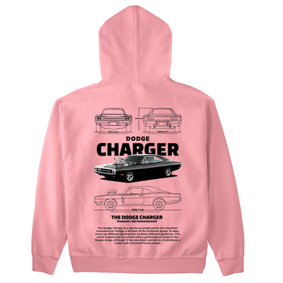 Moletom Básico Com Capuz Unissex Dodge Charger 1970-ROSA BEBE