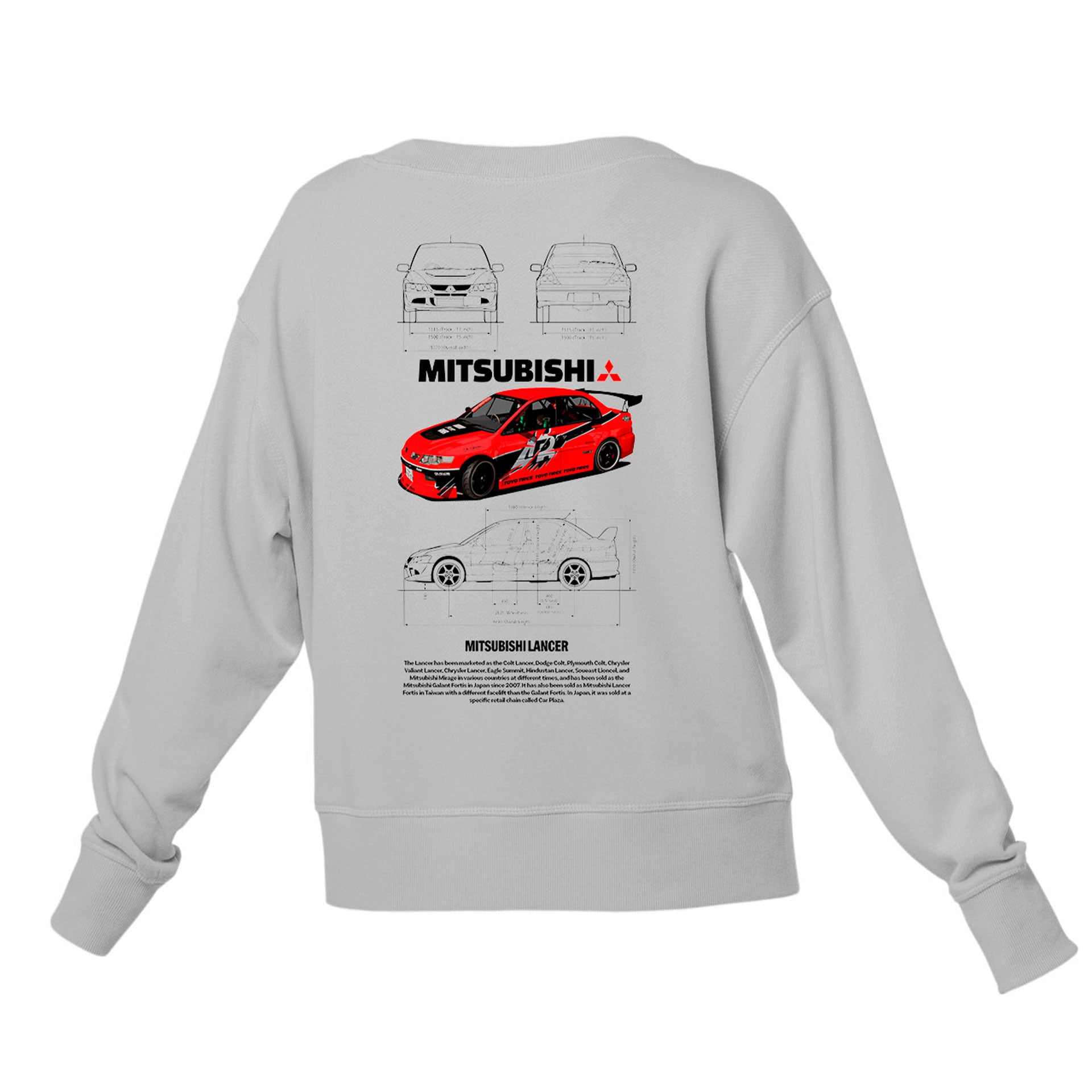 Moletom Gola Redonda Unissex Mitsubishi Lancer R-CINZA