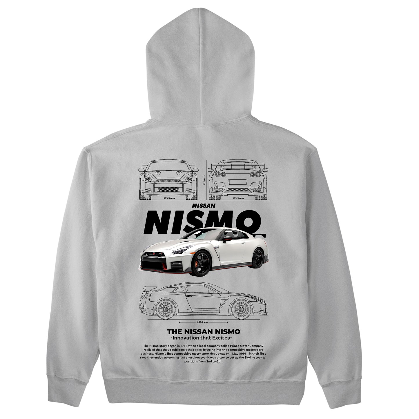 Moletom Básico Com Capuz Unissex Nissan Nismo WHITE