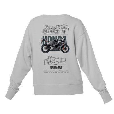 Moletom Gola Redonda Unissex Honda CBR Template 3 G-CINZA