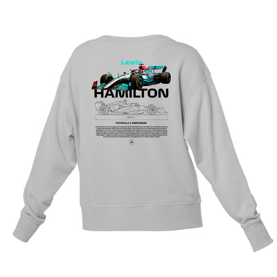 Moletom Gola Redonda Unissex Lewis Hamilton BLACK-CINZA