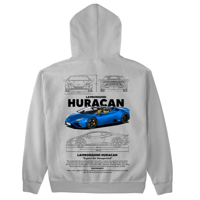 Moletom Básico Com Capuz Unissex Lamborghini Huracan W-CINZA