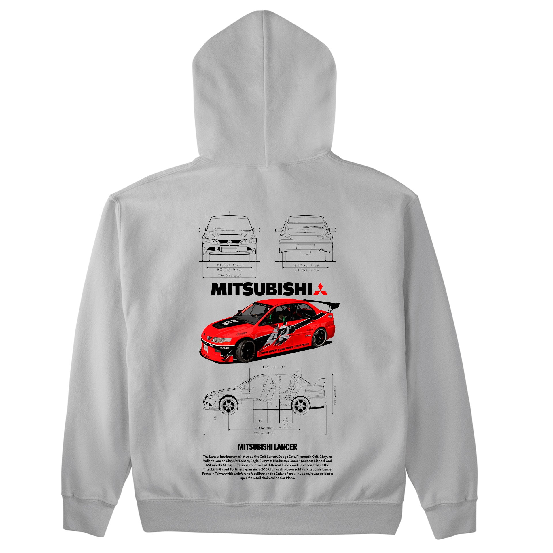 Moletom Básico Com Capuz Unissex Mitsubishi Lancer R-CINZA