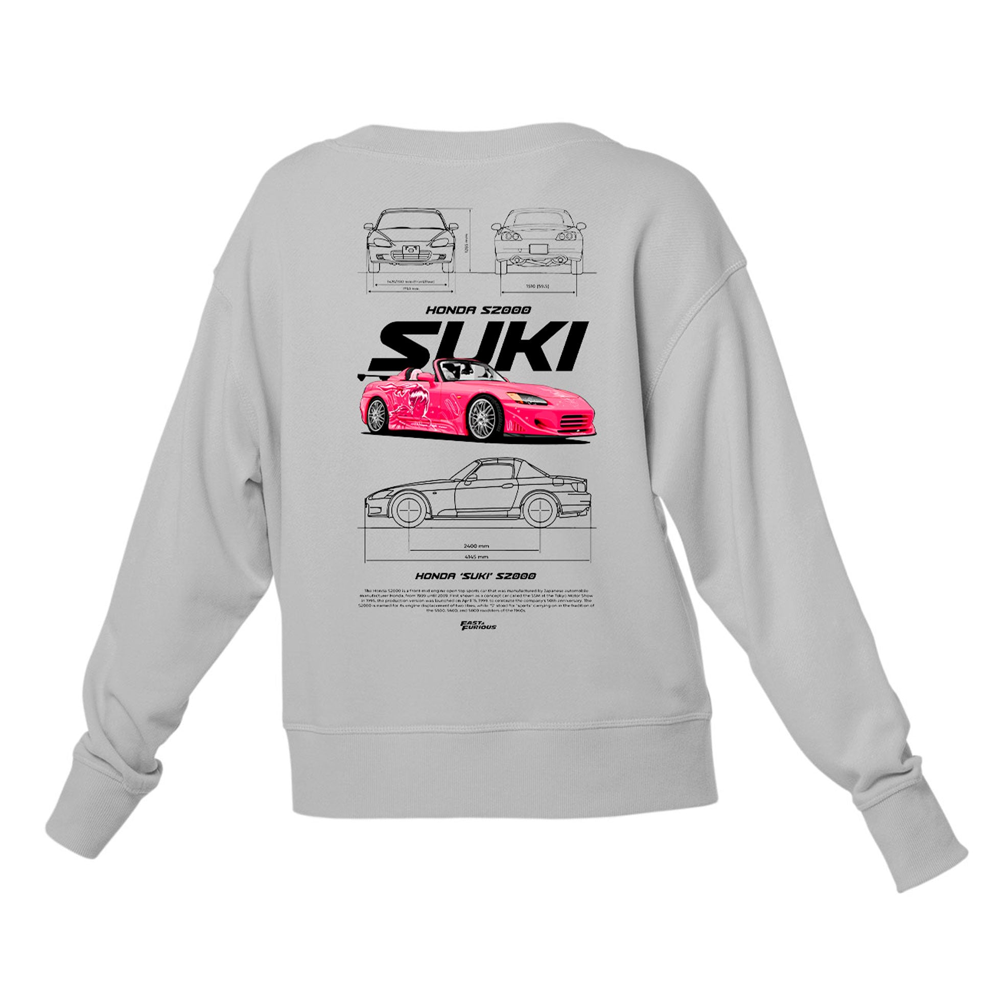 Moletom Gola Redonda Unissex Honda SUKI S2000 2-CINZA