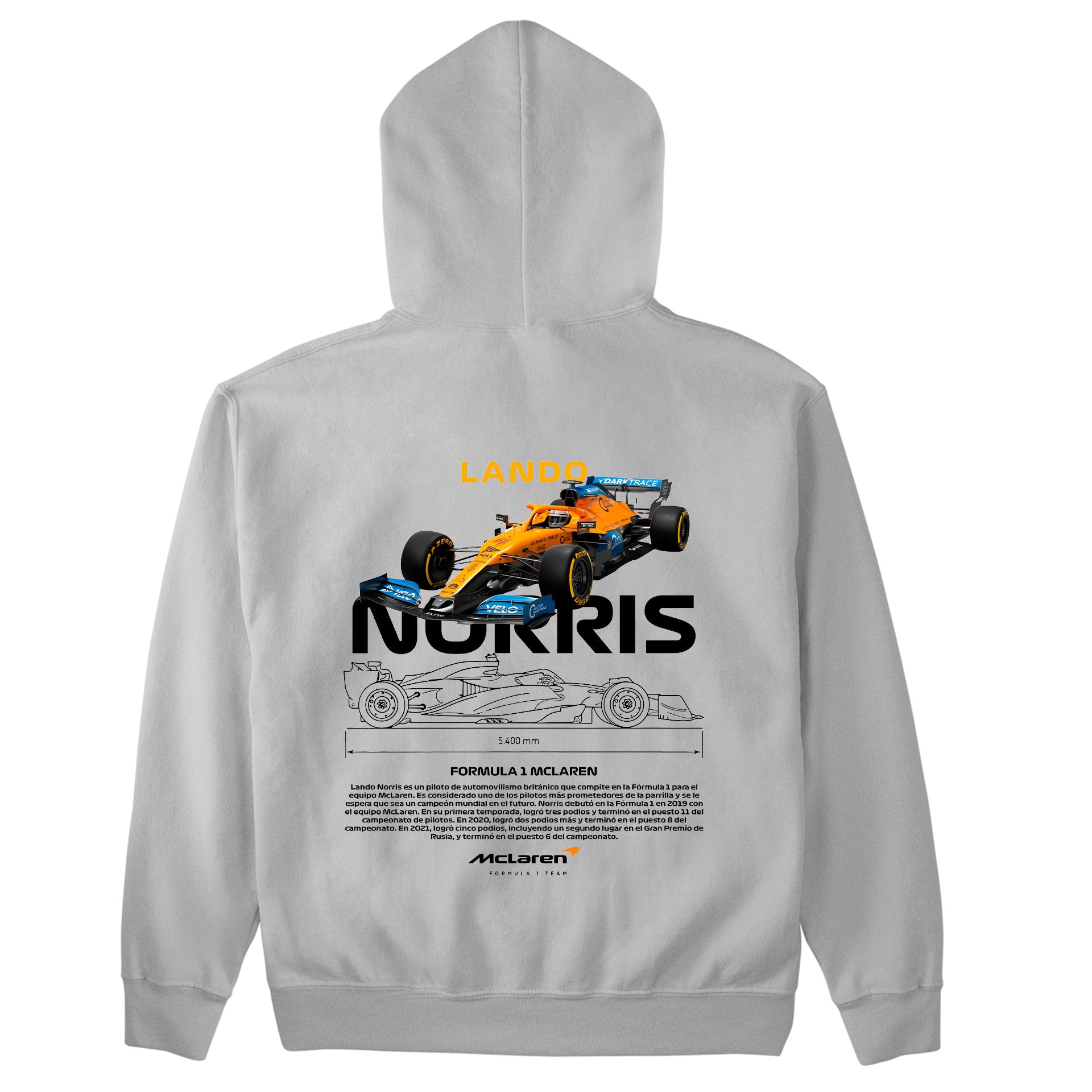 Moletom Básico Com Capuz Unissex Lando Norris WHITE-CINZA