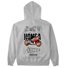 Moletom Básico Com Capuz Unissex Honda CBR Template PNG White