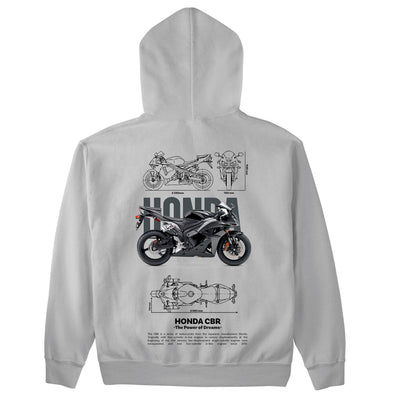 Moletom Básico Com Capuz Unissex Honda CBR Template 3 G-CINZA