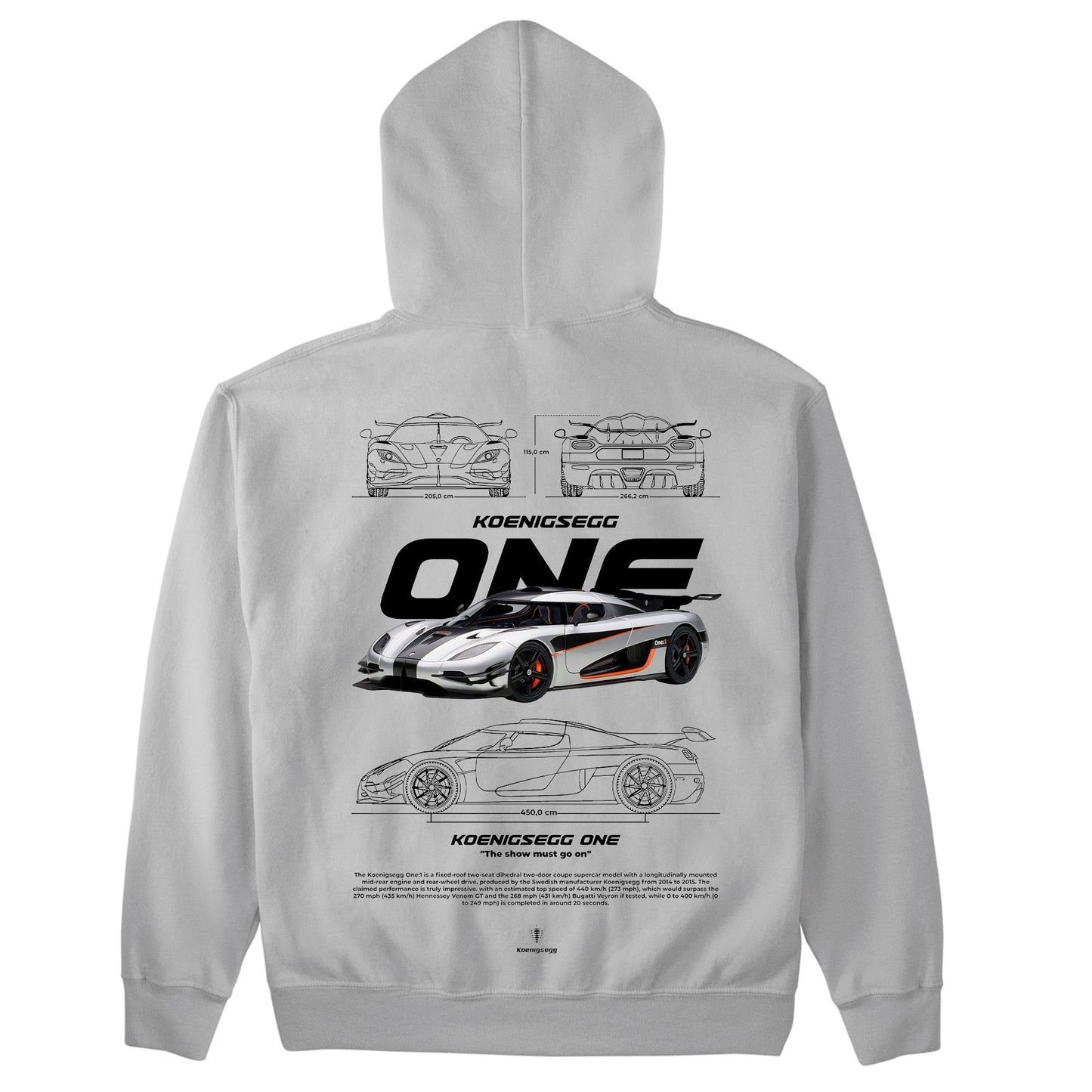 Moletom Básico Com Capuz Koenigsegg ONE W