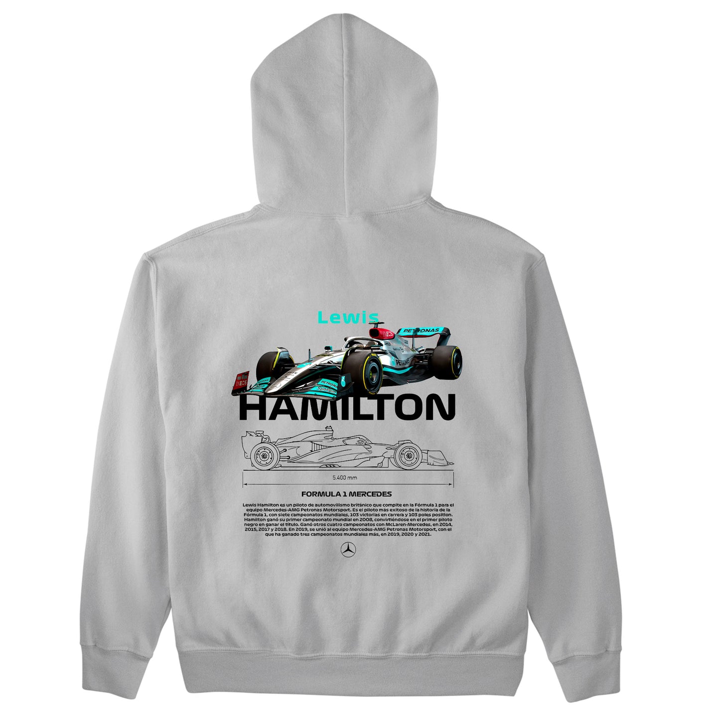 Moletom Básico Com Capuz Unissex Lewis Hamilton BLACK-CINZA