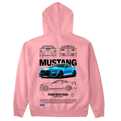Moletom Básico Com Capuz Unissex Ford Mustang GT500 SHELBY W-ROSA BEBE