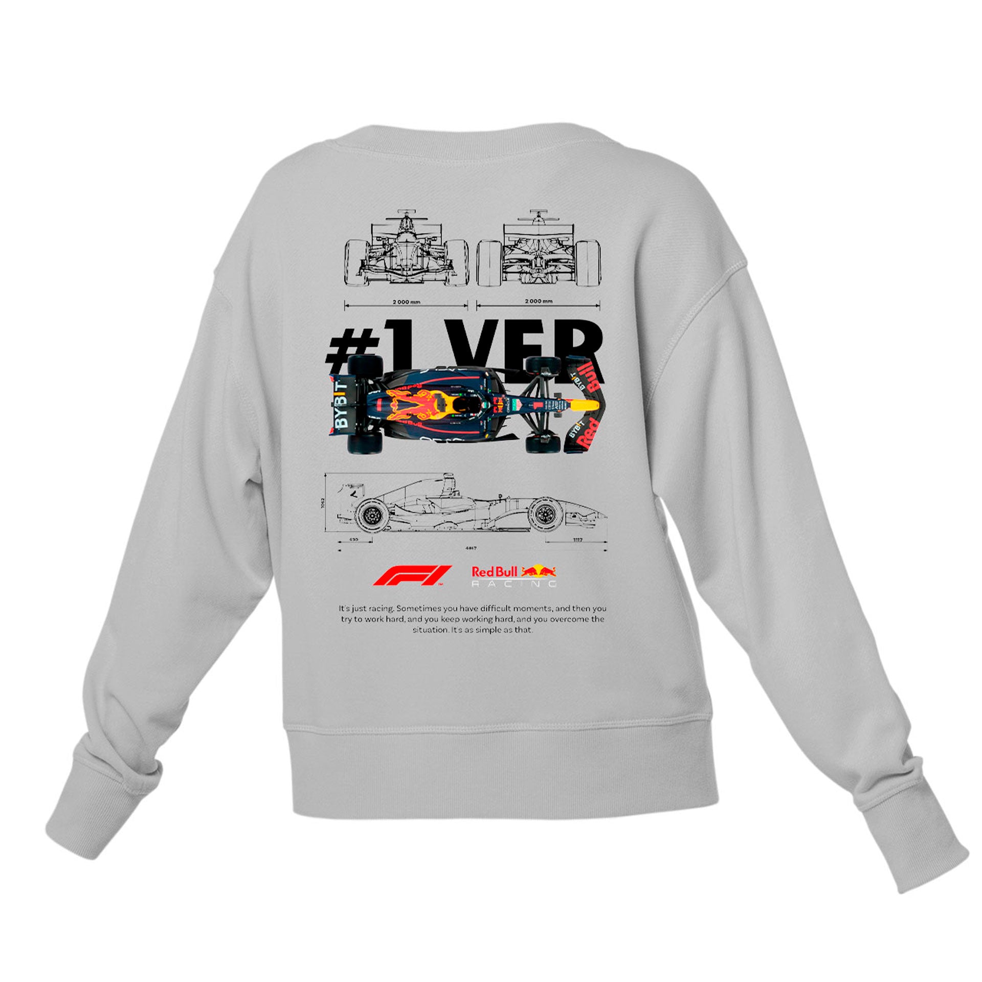 Moletom Gola Redonda Unissex F1 Red Bull CAR TEMPLATE-CINZA