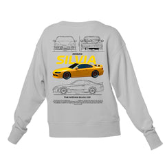 Moletom Gola Redonda Unissex Nissan Silvia Amarillo VERSION S15 WHITE