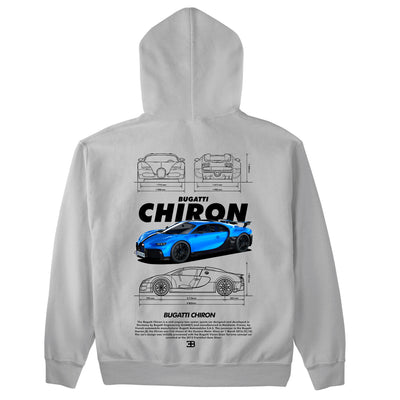 Moletom Básico Com Capuz Unissex Bugatti Chiron White-CINZA