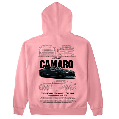 Moletom Básico Com Capuz Unissex Chevrolet Camaro Z28 2015 BLACK-ROSA BEBE