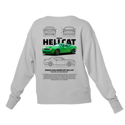 Moletom Gola Redonda Unissex Dodge Charget SRT HELLCAT-CINZA