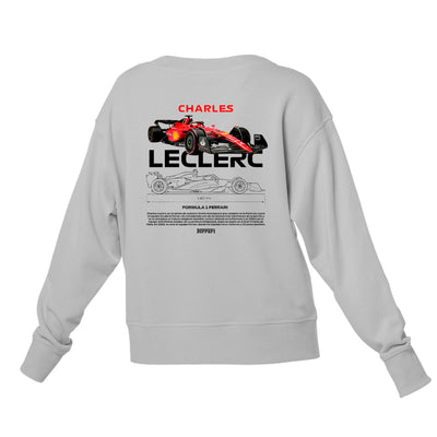 Moletom Gola Redonda Unissex Charles Leclerc- Cinza