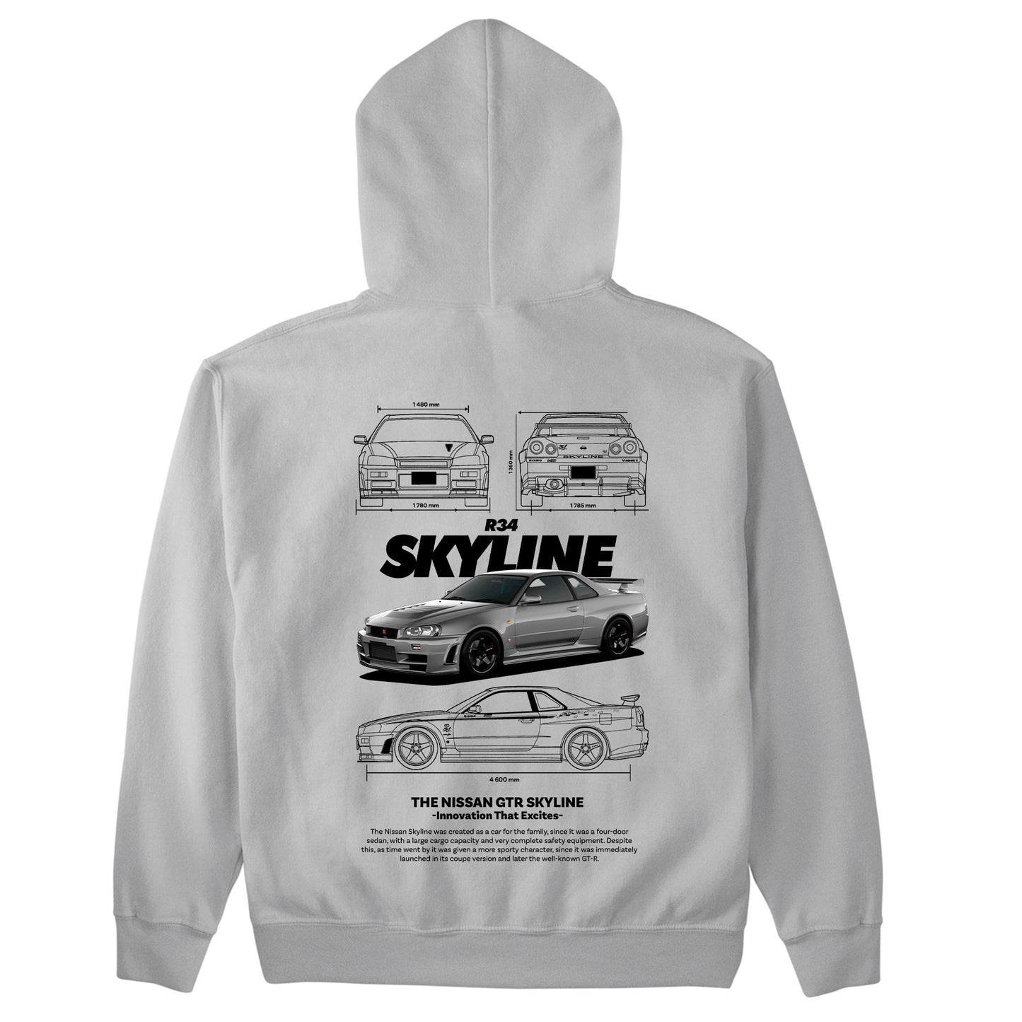 Moletom Básico Com Capuz Unissex Nissan GTR SKYLINE R34 04