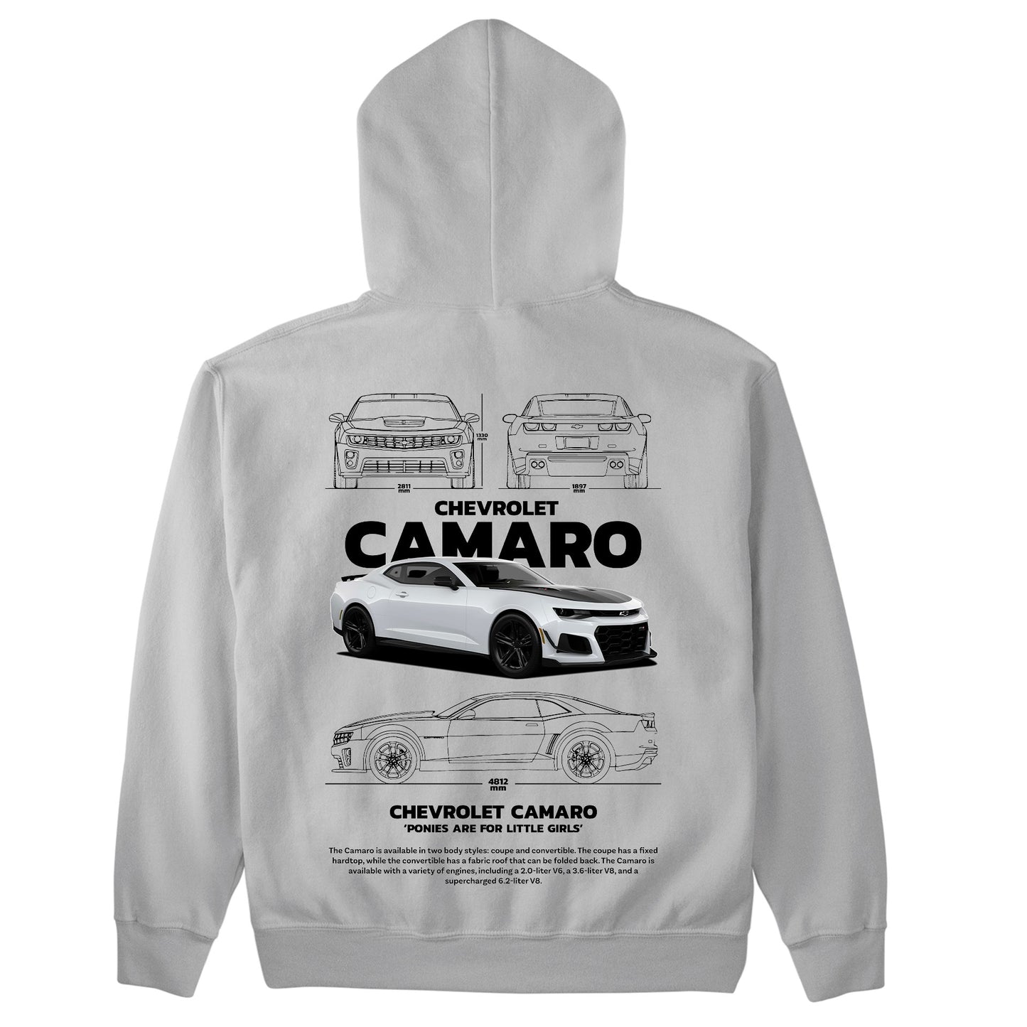 Moletom Básico Com Capuz Unissex Chevrolet Camaro-CINZA