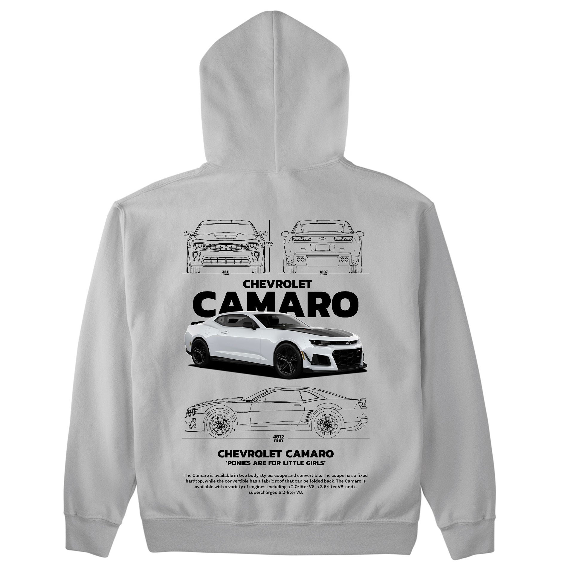 Moletom Básico Com Capuz Unissex Chevrolet Camaro-CINZA