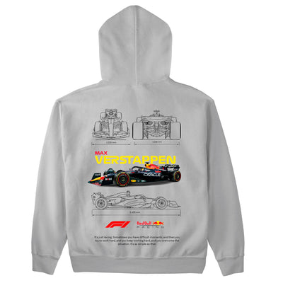 Moletom Básico Com Capuz Unissex F1 Red Bull VERSTAPPEN-CINZA