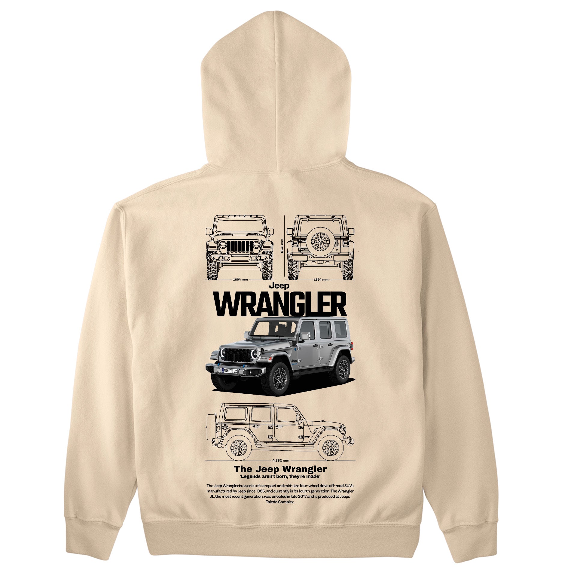 Moletom Básico Com Capuz Unissex Jeep Wrangler White-PEROLA