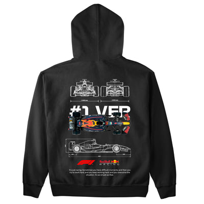 Moletom Básico Com Capuz Unissex F1 Red Bull Car Template-PRETO