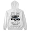 Moletom Básico Com Capuz Unissex Mercedes Benz c63 AMG W-BRANCO