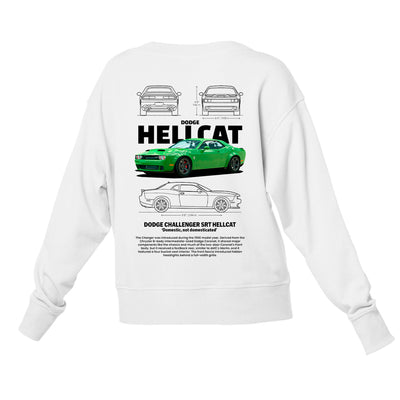 Moletom Gola Redonda Unissex Dodge Charget SRT HELLCAT-BRANCO