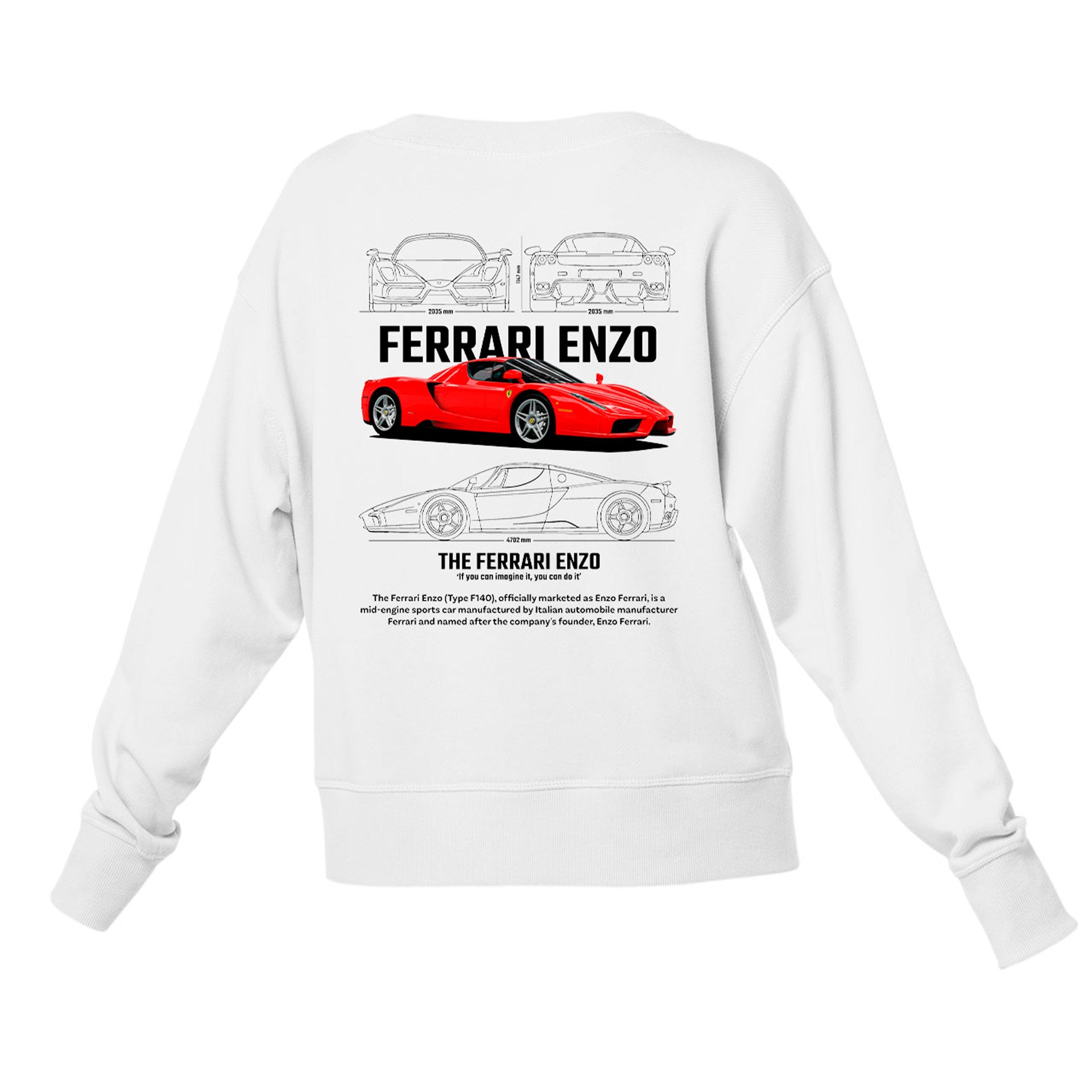 Moletom Gola Redonda Unissex Ferrari Enzo W-BRANCO