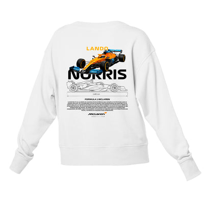 Moletom Gola Redonda Unissex Lando Norris WHITE-BRANCO