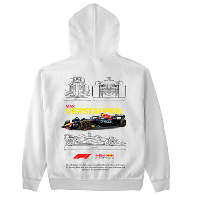 Moletom Básico Com Capuz Unissex F1 Red Bull VERSTAPPEN-BRANCO