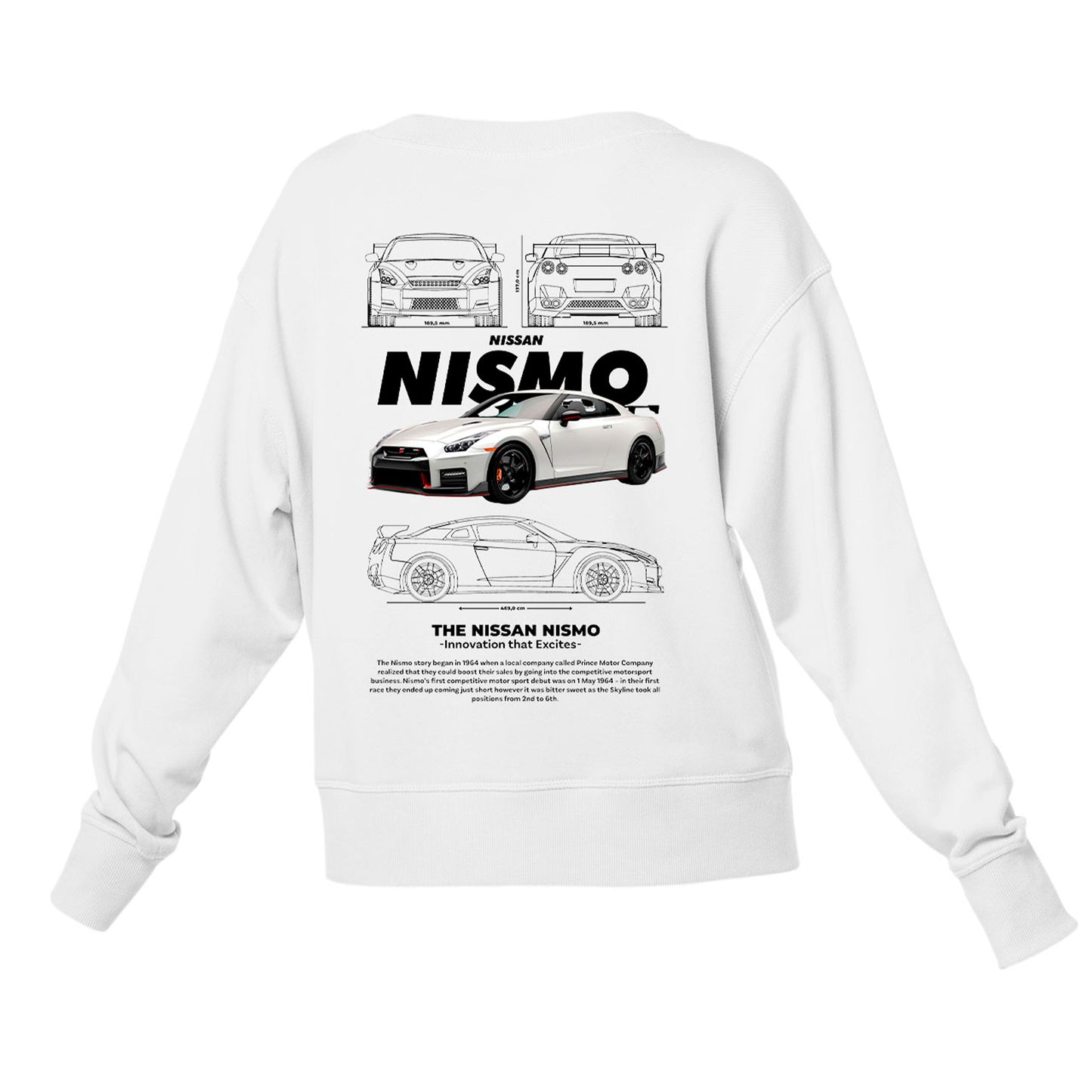 Moletom Gola Redonda Unissex Nissan Nismo WHITE