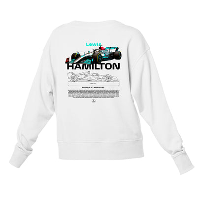 Moletom Gola Redonda Unissex Lewis Hamilton BLACK-BRANCO