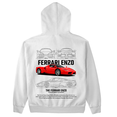 Moletom Básico Com Capuz Unissex Ferrari Enzo W-BRANCO