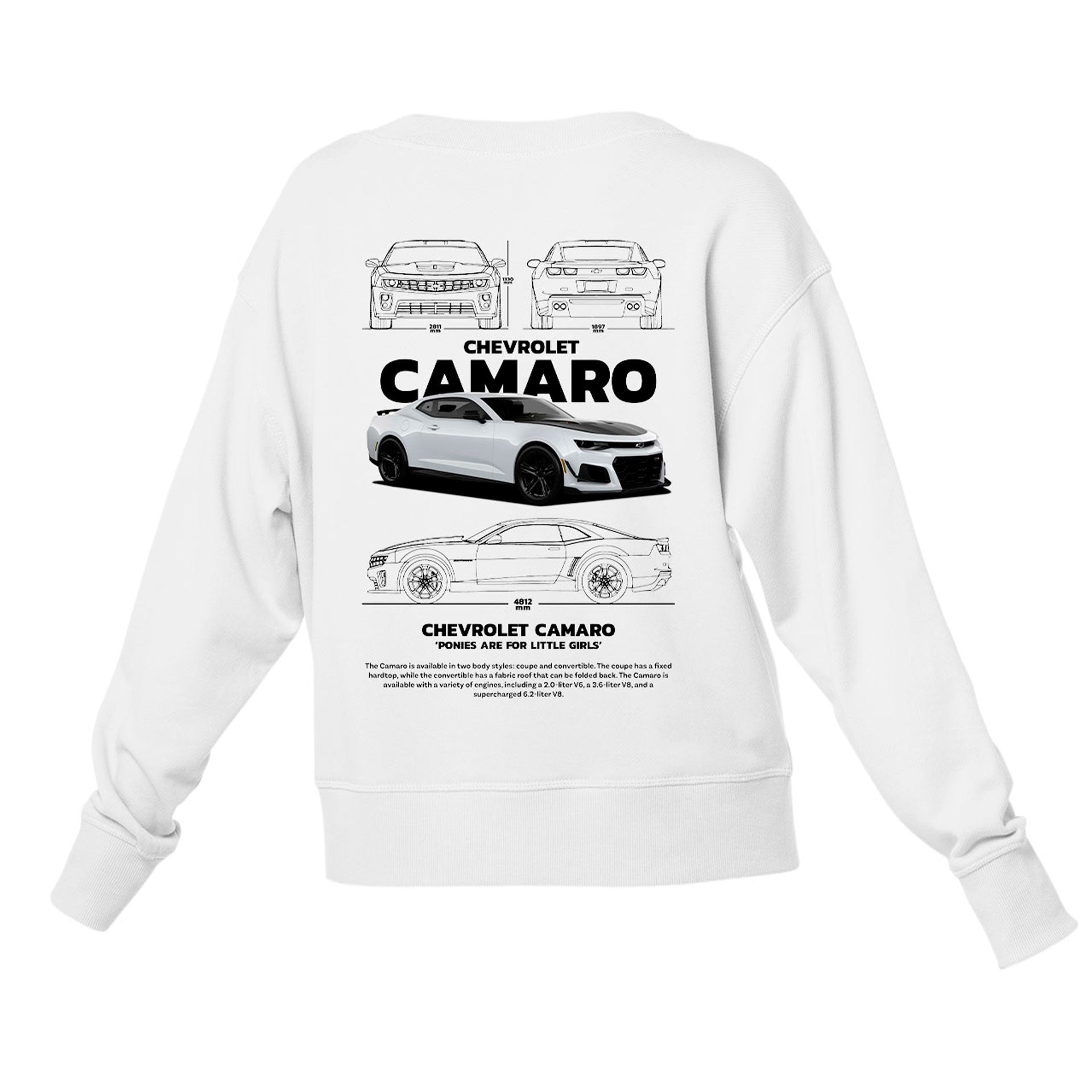 Moletom Gola Redonda Unissex Chevrolet Camaro - BRANCO