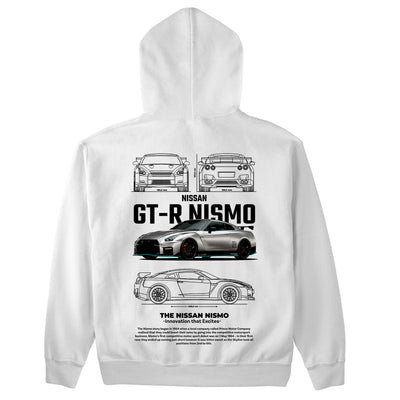 Moletom Básico Com Capuz Unissex GT-R Nismo-BRANCO