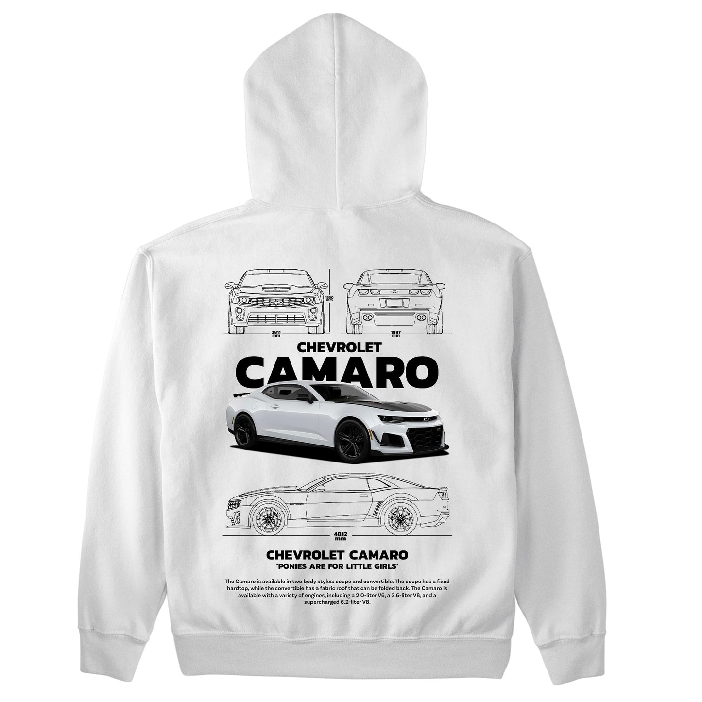 Moletom Básico Com Capuz Unissex Chevrolet Camaro-BRANCO