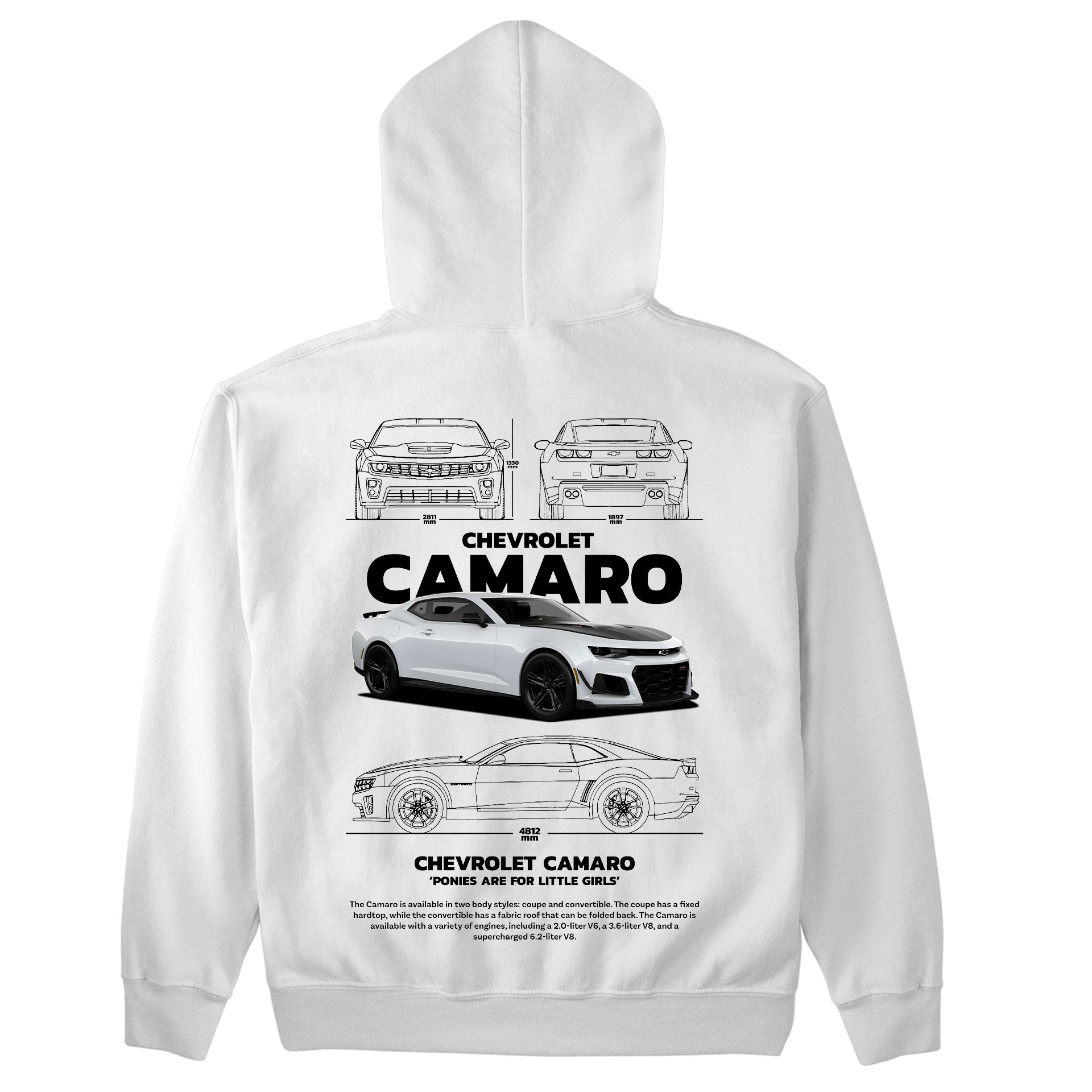 Moletom Básico Com Capuz Unissex Chevrolet Camaro-BRANCO