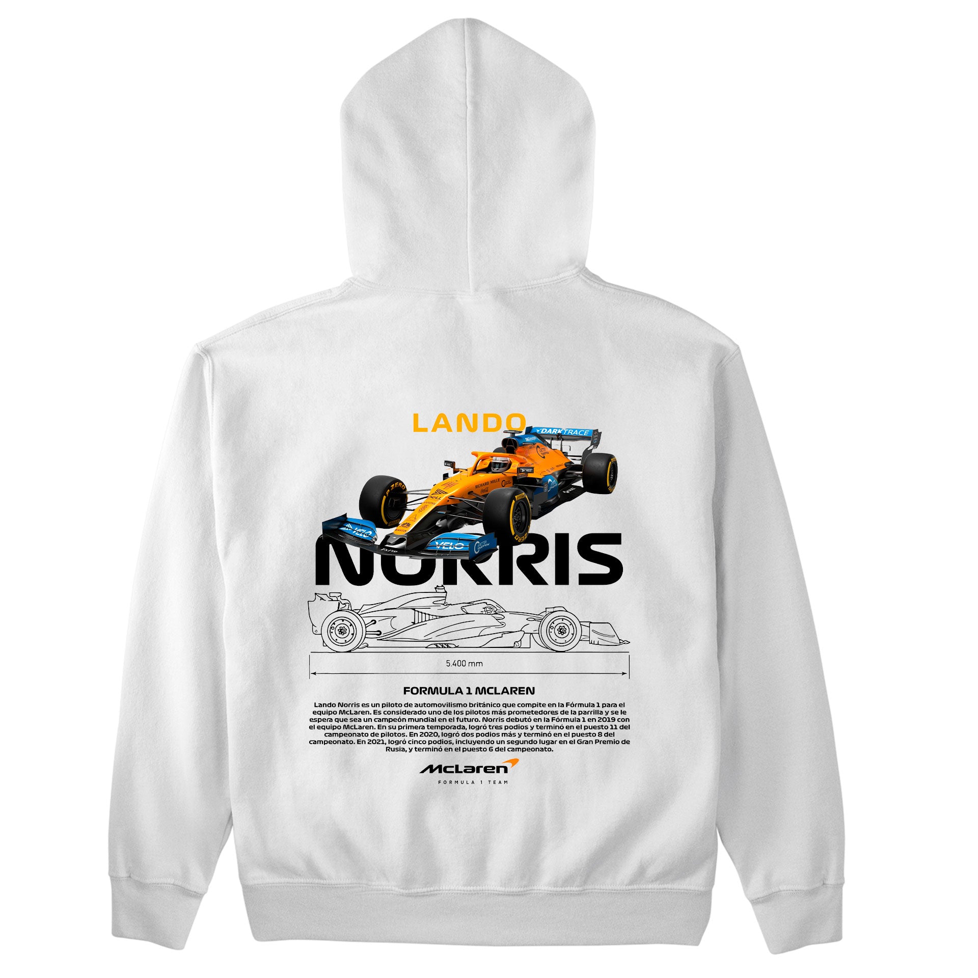 Moletom Básico Com Capuz Unissex Lando Norris WHITE-BRANCO