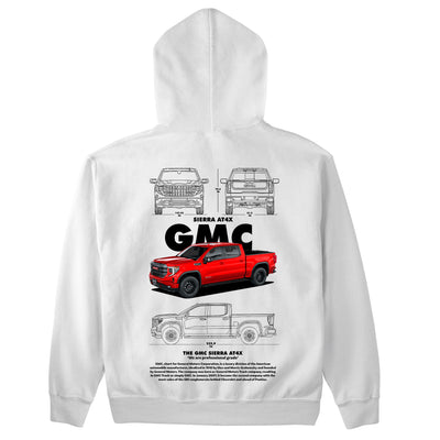 Moletom Básico Com Capuz Unissex GMC Sierra AT4X BLACK-BRANCO