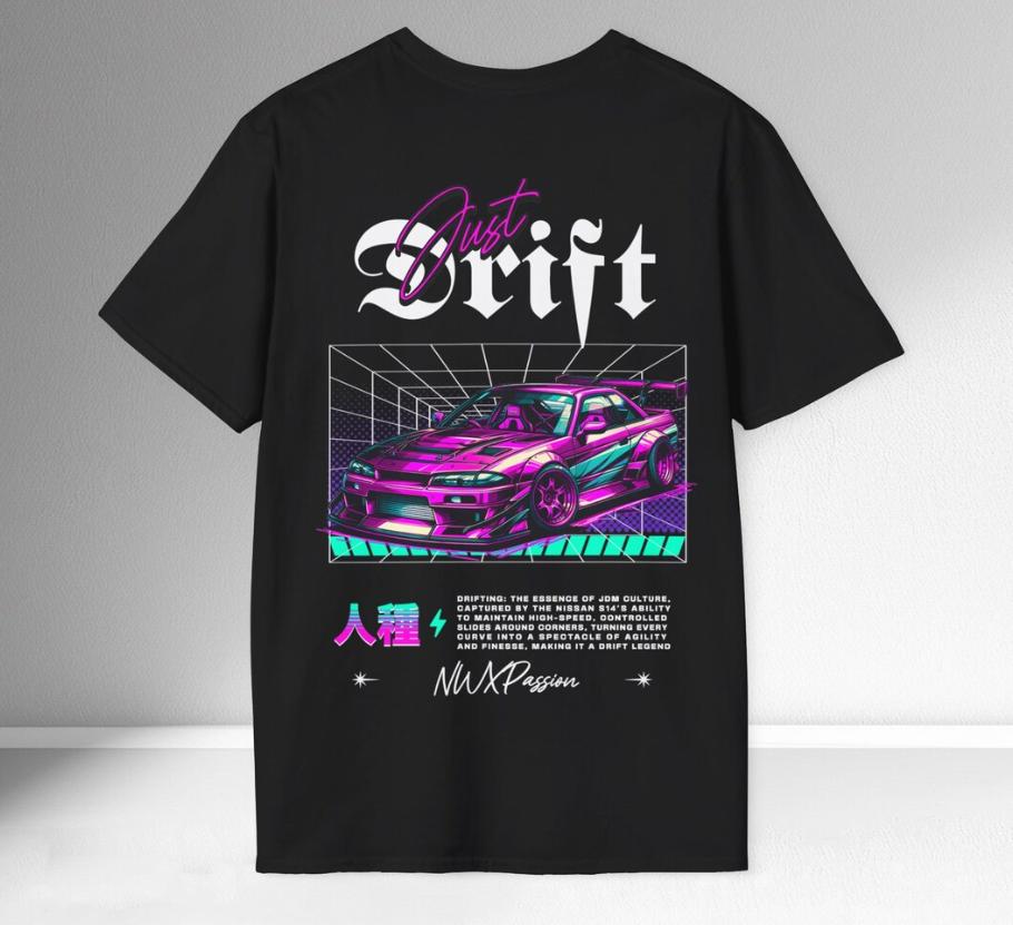 Camiseta Básica Unissex Just Drift - preto