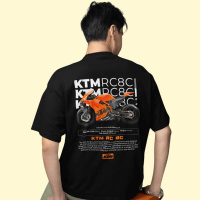 Camiseta Básica Unissex KTM R8C- PRETO