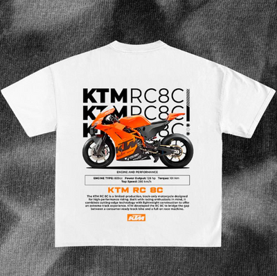 Camiseta Básica Unissex KTM R8C- BRANCO