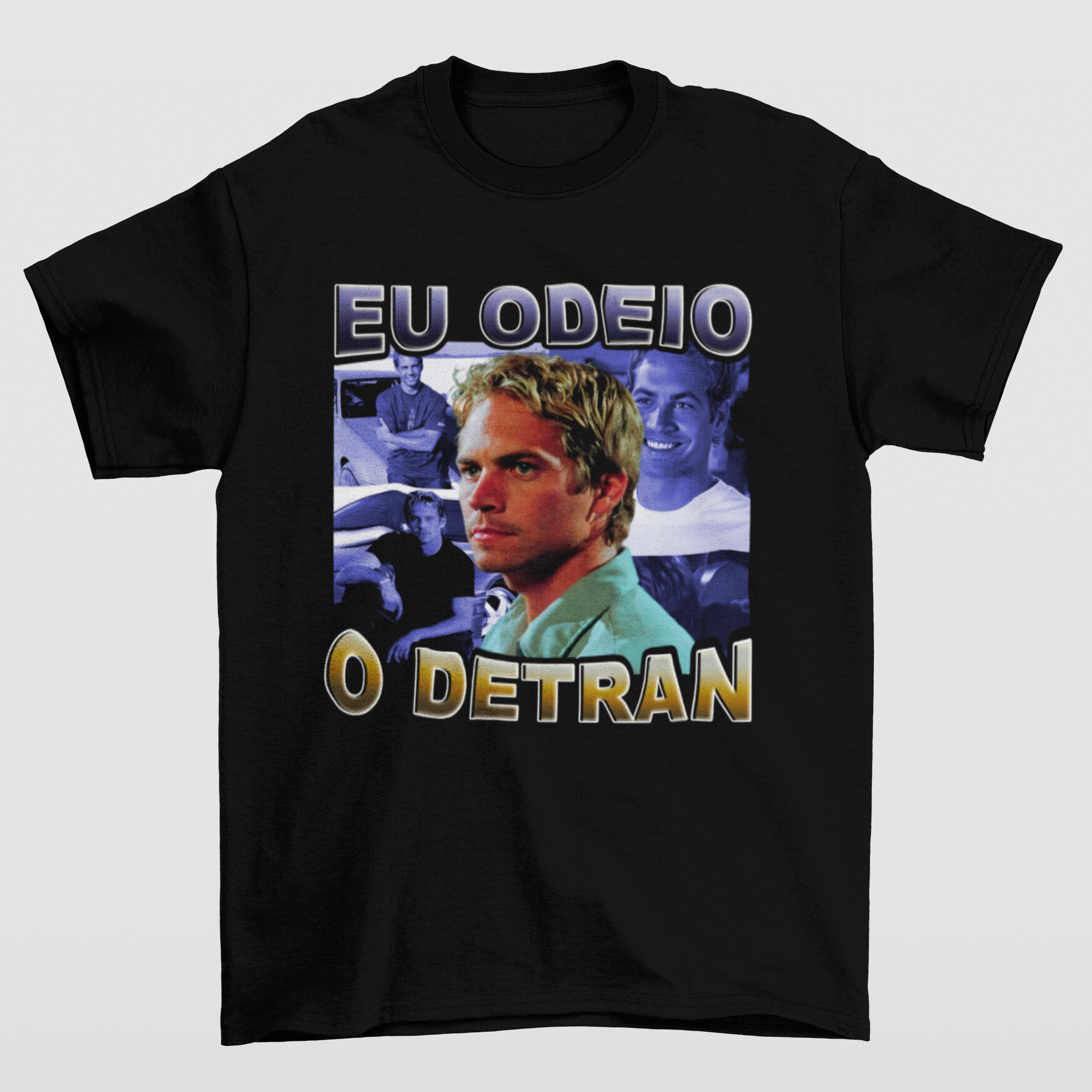 Camiseta Básica Unissex Eu Odeio o Detran- PRETO