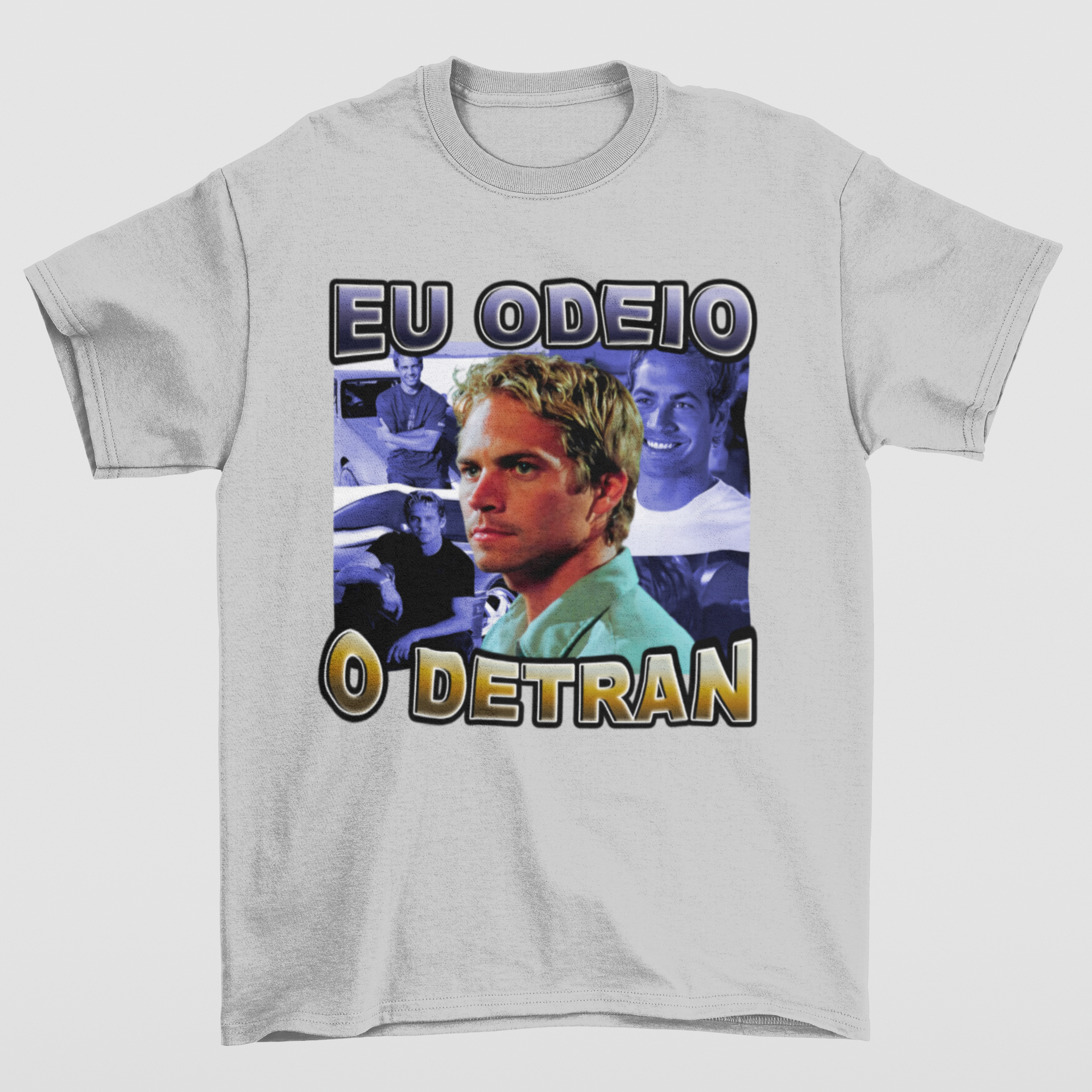 Camiseta Básica Unissex Eu Odeio o Detran- CINZA
