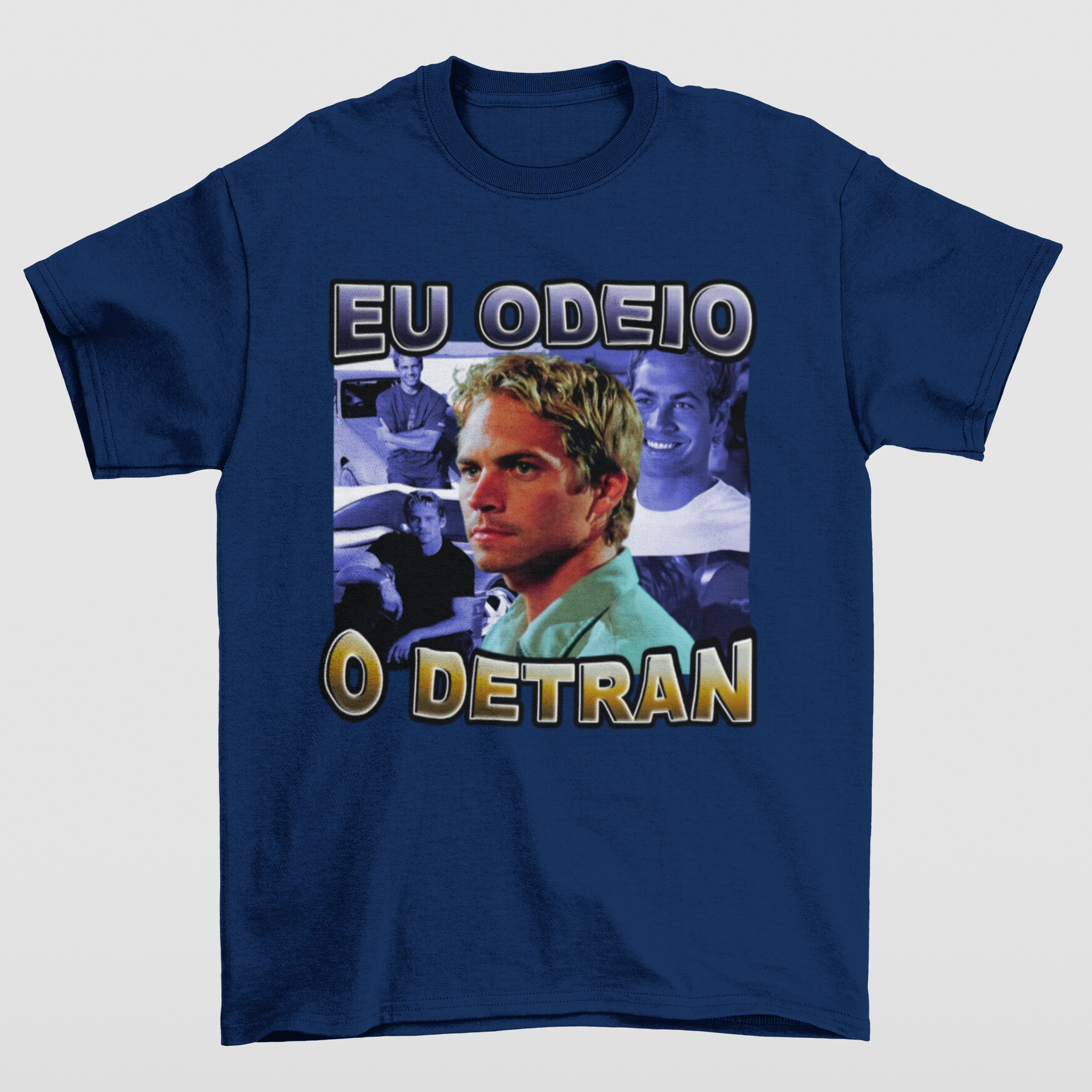 Camiseta Básica Unissex Eu Odeio o Detran- AZUL-MARINHO