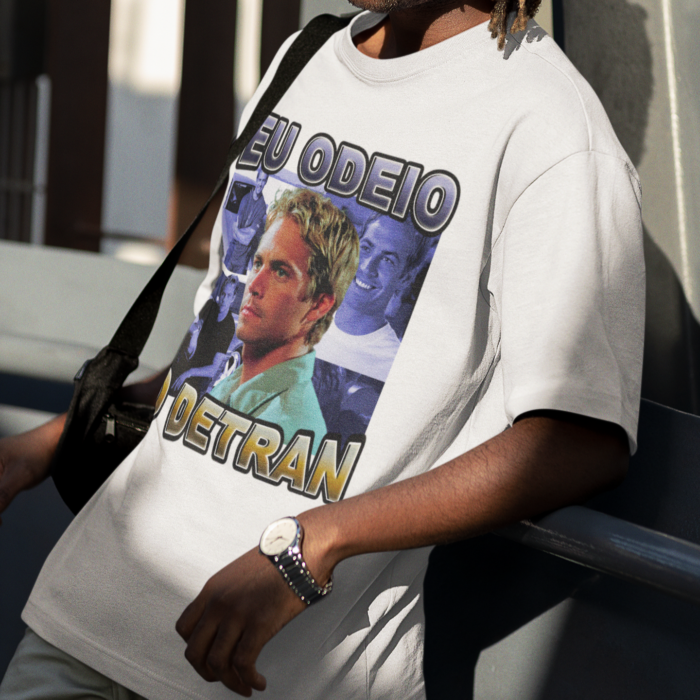 Camiseta Básica Unissex Eu Odeio o Detran- BRANCO